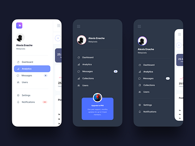 Mobile Navigation - Clever Dashboard UI Kit