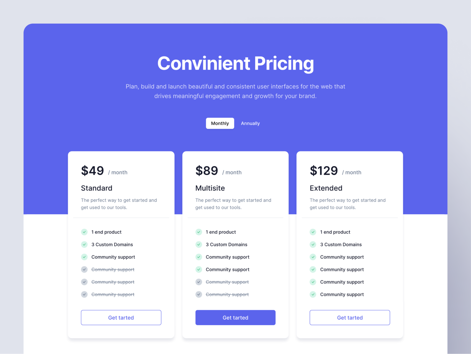 Component Library - Pricing by Webpixels on Dribbble