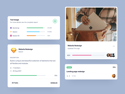 Progress cards - Webpixels Components