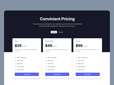 Pricing Plan Sections - Webpixels Components bootstrap business components elements marketing plans pricing saas sections subscriptions template ui website
