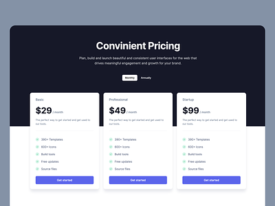 Pricing Plan Sections - Webpixels Components