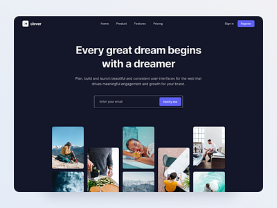 Creative Landing Page - Made by Webpixels bootstrap components header hero landing page section template ui design uiux website
