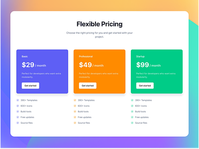 Pricing Plans Section - Webpixels Components bootstrap business components design marketing plans pricing saas sales subscription template theme ui website