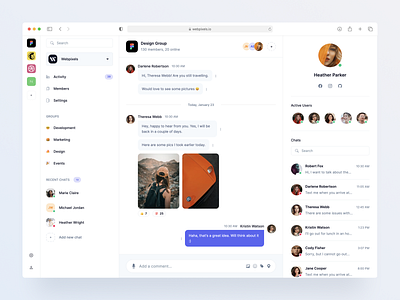 Chat Screen - Made by Webpixels bootstrap chat components conversation crm dashboard discussion inbox mailbox messages team template ui