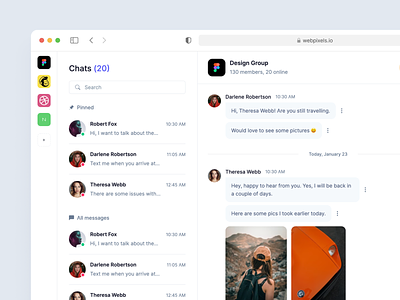 Chat and Messaging Template - Webpixels application bootstrap chat components conversation crm dashboard discussion inbox mail management members messages team template ui users web app
