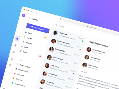 Bootstrap chat templates - Made by Webpixels bootstrap chat components conversation crm dashboard discussion inbox mail messaging team template