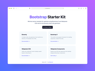 Bootstrap Starter Kit - Made by Webpixels bootstrap components dashboard free freebie kit layout starter template ui website