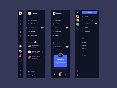 Dark Sidebar Navigation Components - Webpixels by Webpixels on Dribbble