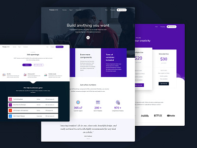 Business Landing Page and Inner Page - Purpose Website UI Kit agency career creative digital jobs landing pricing website