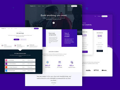Business Landing Page and Inner Pages - Purpose Website UI Kit agency clean colors creative dailyui design interface layout modern purple simple ui