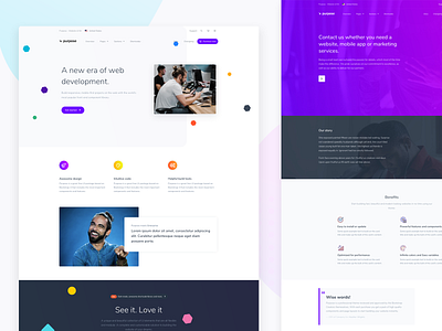 Presentation landing page - Purpose Website UI agency colors creative dailyui design design system homepage illustration interface landing layout modern startup svg template theme ui ux vector website