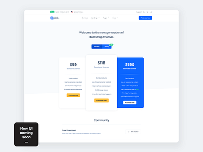 Pricing plan from the newest UI Kit - Coming soon bootstrap 4 marketing pricing pricing plans template website