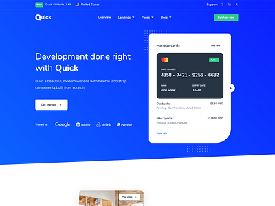 Quick Website Landing Pages agency business interface landing landingpage modern startup website website builder