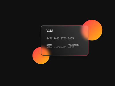 Glass Morphism | VISA Card design graphic design ui