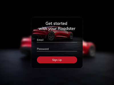 Daily UI #001 Sign up Card dailyui roadster signup tesla ui