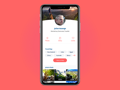 Traveler's Profile Page DailyUI#006 appdesign dailyui travelapp travelsite