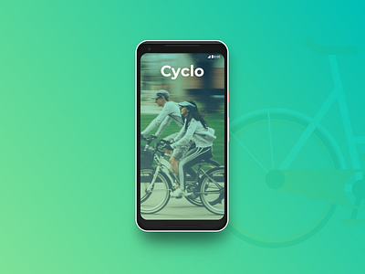 Cyclo - Bicycle Renting App appdesign bicycle app cardui ecommerce app materialdesign renting rentingapp ride sharing splash screen ui userinterface uxdesign
