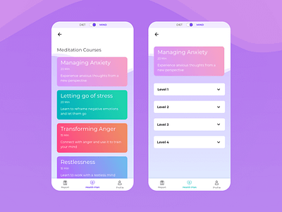 genoME - Meditation Courses app design appdesign cardui design health app healthcare app materialdesign meditation meditation app ui userinterface ux uxdesign