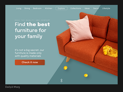 DailyUI #003 Furniture landing page ui web design