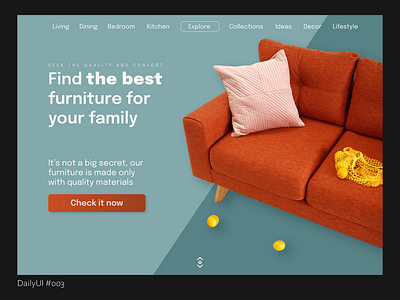 DailyUI #003 Furniture landing page