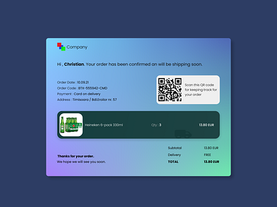 DailyUI - Email Receipt