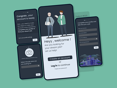 DailyUI - Onboarding login / register figma ui