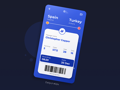 DailyUI - Boarding Pass figma ui