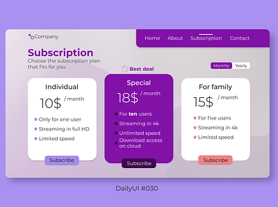 DailyUI - pricing section figma ui ux