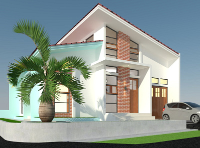 simple house 3d design houses render