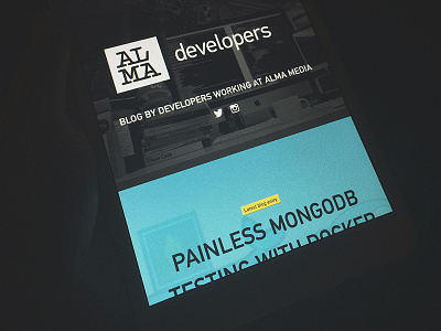 Developer blog frontpage (on iPad)