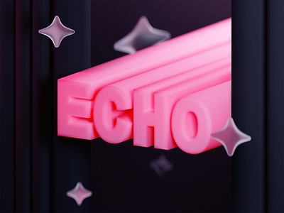 Echo 3d blender design ills illustration logo