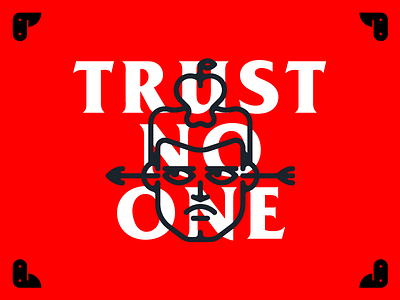 Trust No One apple arrow chile illustration trust vector