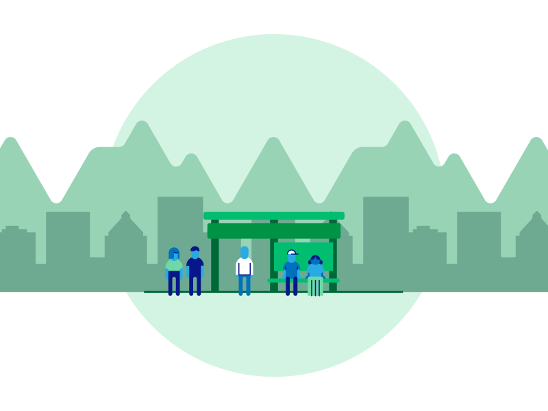 Bus Stop chile vector illustration public transportation bus stop