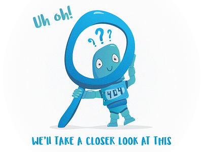 404 Robot Illustration 2d 404 character flat illustration lost question robot