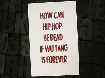 Hiphop Thumb broadside letterpress print design typography
