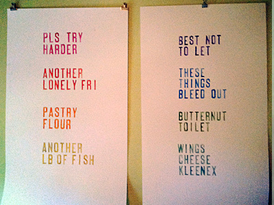 PLS TRY HARDER I & II hand drawn type print watercolor