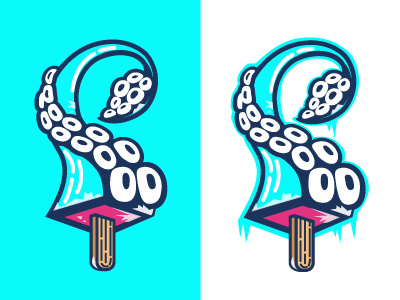 Frozen Squid Logo frozen ice lolly illustration logo lolly squid tentacle vector