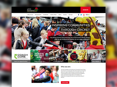LCCC Foundation website charity children cricket cricket club foundation web web design website