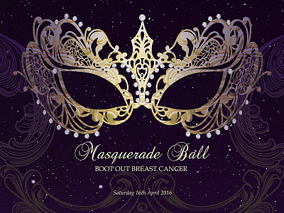 Masquerade brochure cover breast cancer brochure charity ball gold illustration mask masquerade masquerade ball masquerade mask poster