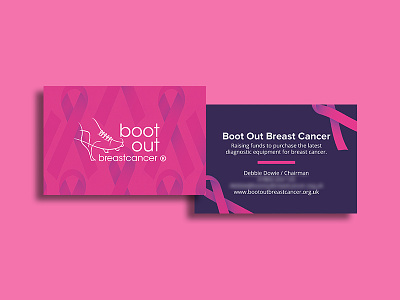Boot Out Breast Cancer boot out breast cancer breast cancer business card cancer design pink pink ribbon