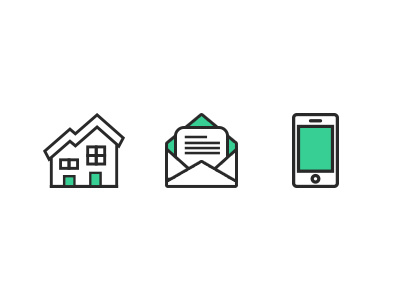 Heyes Icons contact email envelope house icon icons phone