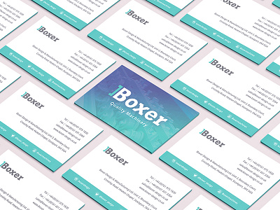Boxer Design business card blue blue business card business card business cards design logo machinery rollforming