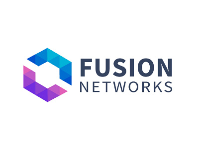 Fusion Networks Logo colorful logo colourful logo design gradient hexagon logo logo design logo revamp new logo