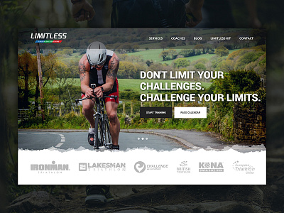 Limitless Triathlon landing page coach coaching cycling fitness homepage landing page running training triathlon web web design website