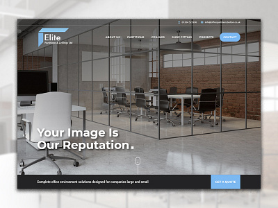 Elite Partitions & Ceilings architecture homepage landing page office office design office interior partitions web web design website