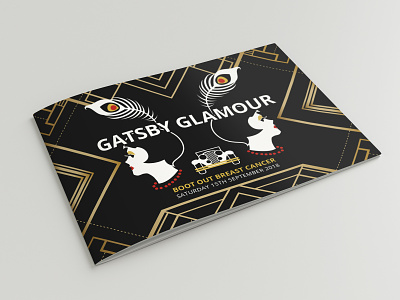 Gatsby Glamour Brochure 1920s artdeco black black and gold brochure design gatsby great gatsby illustration print