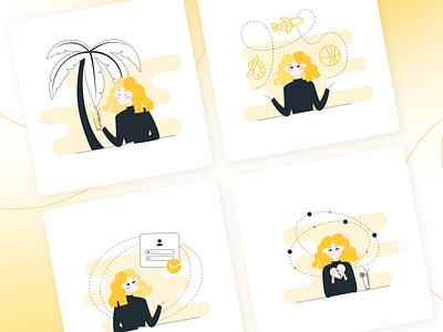 Emotional Blonde Girl – Animated Illustrations Pack