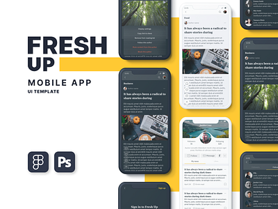 Fresh Up – News Mobile App UI Template