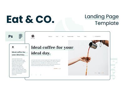 EAT & CO. – Free Minimal Coffee Shop Landing Page UI Template responsive