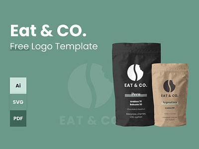 EAT & CO. – Free Minimal Coffee Shop Logo Template coffee to go